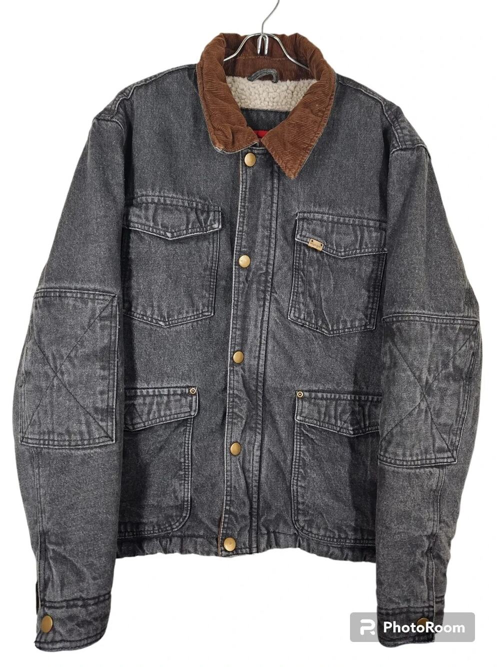 Wrangler Sherpa Lined Denim Trucker Jacket 2XL Corduroy Collar Western Workwear